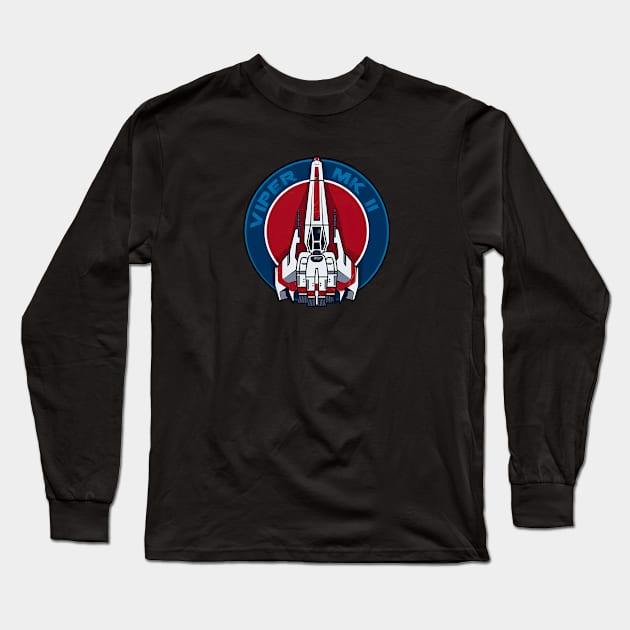 Battlestar Galactica Viper MKII Fighter Patch Long Sleeve T-Shirt by marat